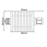 25Watt N RF attenuator,DC to 4GHz,50 Ohm,1-50db.