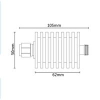 50Watt N RF attenuator,DC to 3GHz,50 Ohm,1-50db.